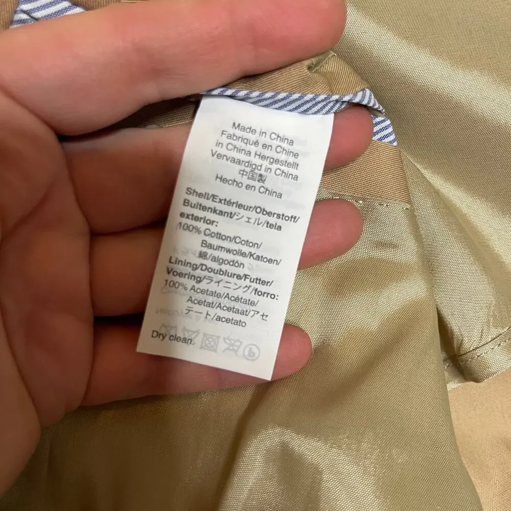 J.Crew Crewcuts Boys' Ludlow suit jacket in Italian chino in Beige Tan sz 8